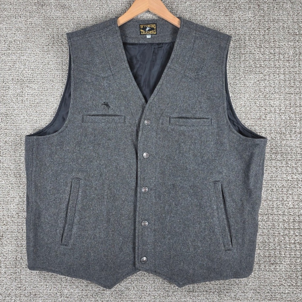 Wyoming‎ Traders Mens Vest Wool Gray XXXL Western Button Front